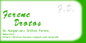 ferenc drotos business card