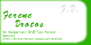 ferenc drotos business card